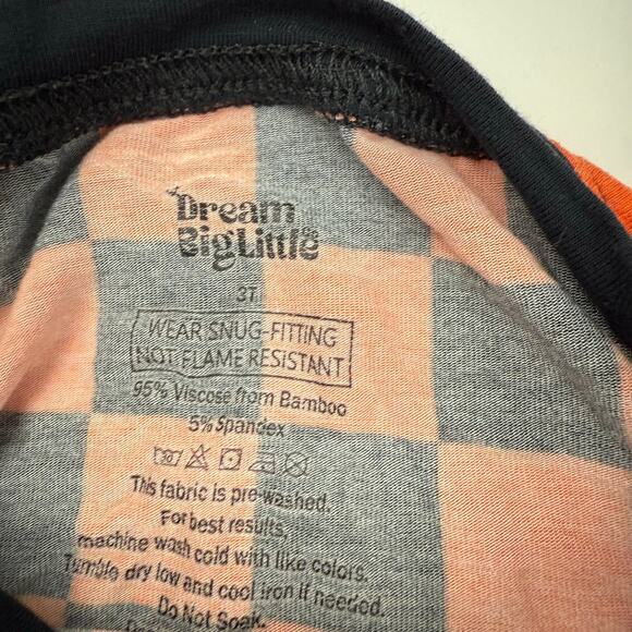 Dream Big Little Orange Black Check Bamboo Pajamas - Picture 3 of 5